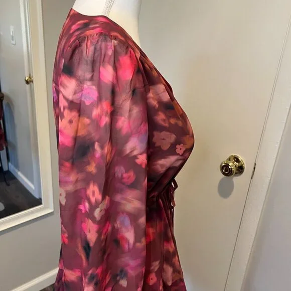 NWT BB Dakota by Steve Madden Burgundy Floral Kara Mini Dress, Size Small - Picture 10 of 16